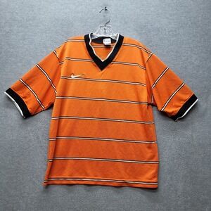 VINTAGE Nike Men Jersey M Orange Swoosh Embroidery Soccer Bebe 99 90s USA